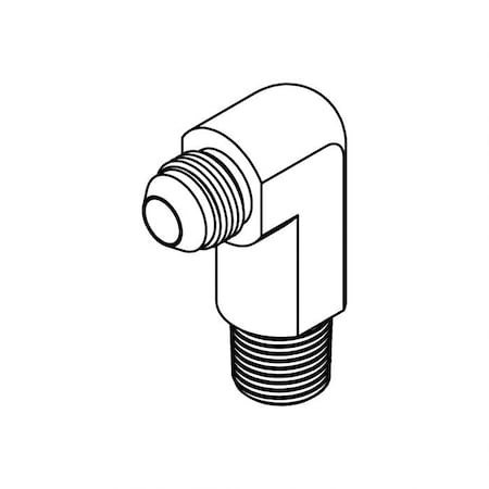 Hydraulic Fitting-Steel06MJ-08MP 90 LONG 2.17